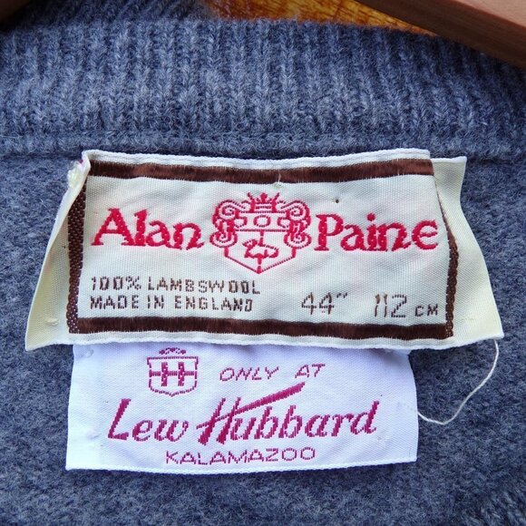 Alan Paine 100% Lambswool Men's Crewneck Gray Sweater. Made in England. EUC. - Picture 8 of 10